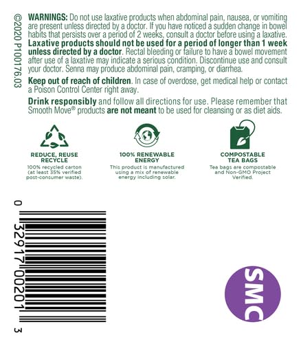 Traditional Medicinals Organic Smooth Move Chamomile Tea, 16 Tea Bags (Pack of 2)