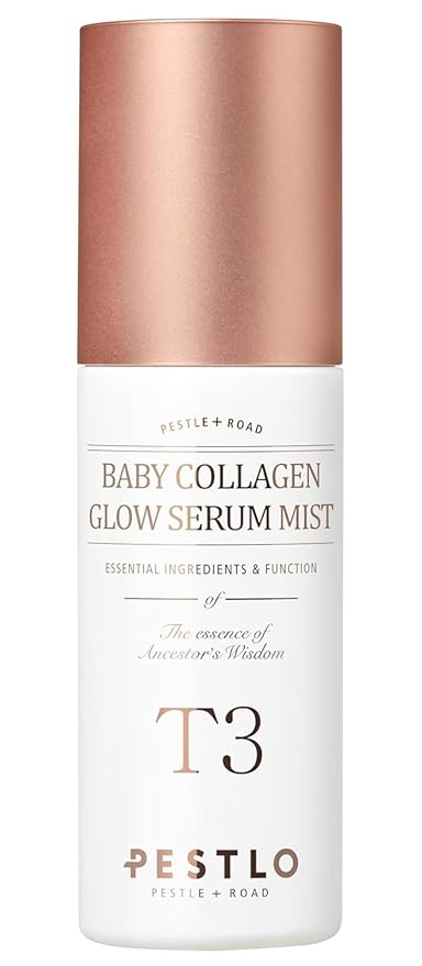 PESTLO T3 Baby Collagen Glow Serum Mist Spray for Korean Glass Skin with Vegan Collagen and Elastic Glow-Boosting Ingredients, 1.69 Fl Oz (50ml)