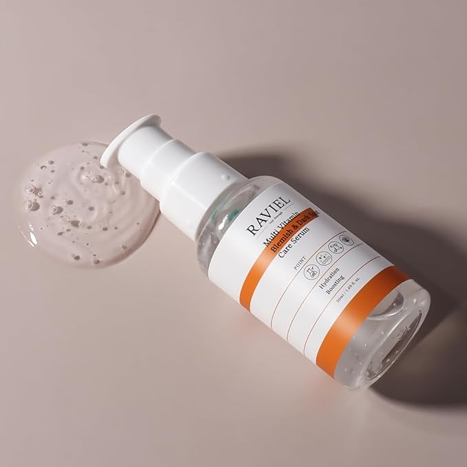 RAVIEL Multi Vitamin Blemish Care Serum | Deep Hydrating Moisturizer with 7 Hyaluronic Acid for All Skin Types | Korean Skincare (1.69 fl oz x 2)