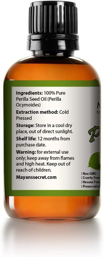 Pure Carrier and Essential Oils for Skin Care, Hair, Body Moisturizer for Face-Anti Aging Skin Care (Perilla Seed Oil, 4 oz)