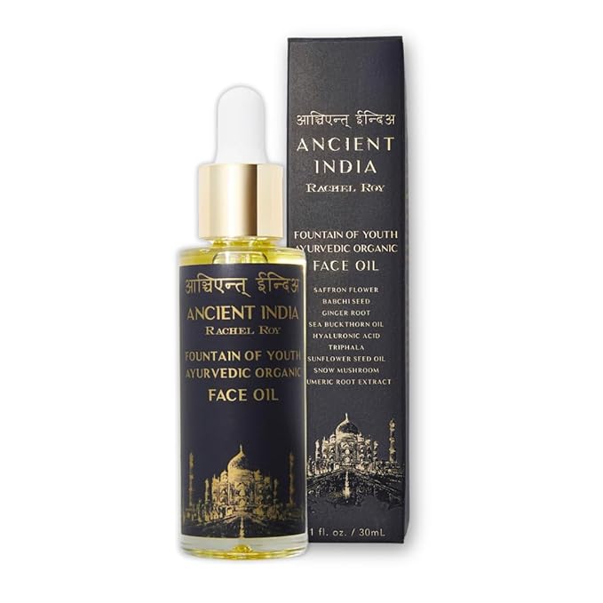 Rachel Roy Ayurvedic Organic Face Oil with 9 Active Botanicals for Radiant Skin - Anti-Aging Facial Formula with Hyaluronic Acid & Turmeric