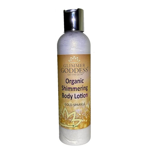GLIMMER GODDESS Organic Body Shimmer Lotion - Super Level 3 Gold Body Shimmer, 8 oz