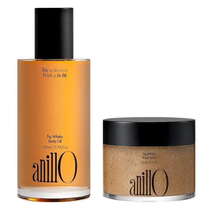 Fig Whiksy Body Care Set - Moisturizing Body Oil & Vegan Body Scrub – Deep Hydration & Exfoliation, Woody Scent, Paraben & Sulfate Free