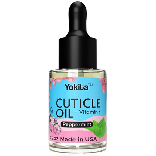 Premium Brush On Cuticle Oil Milk and Honey Natural Healing Infused, Soothes and Moisturizes Cuticles with Vitamin E 0.5 oz (Peppermint)