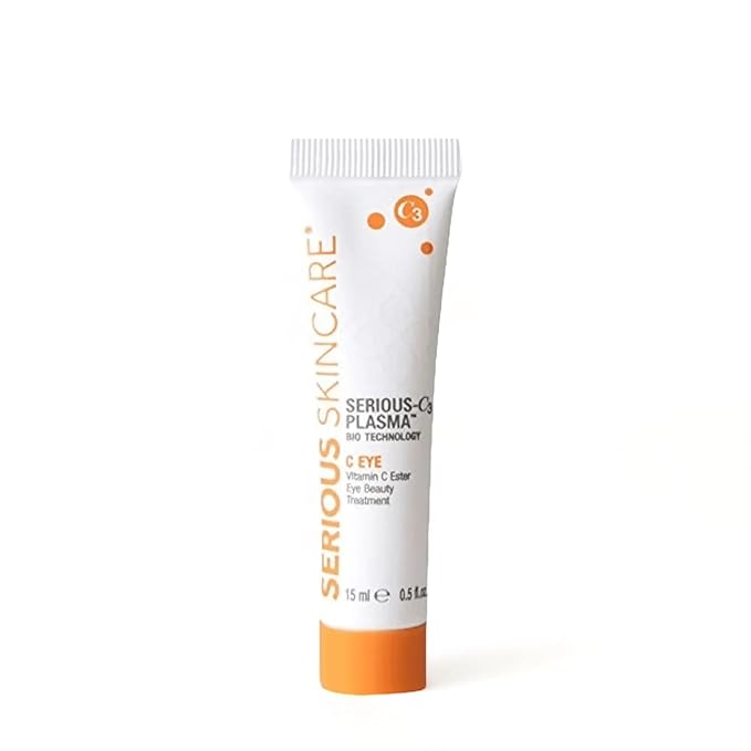Serious Skincare - Vitamin C Eye Beauty Treatment Gel - Hyaluronic Acid & Collagen - For Undereye Lines, Wrinkles, Dark Circles - Hydrating & Soothing - C3 Plasma C Ester Biotechnology 0.5 oz.