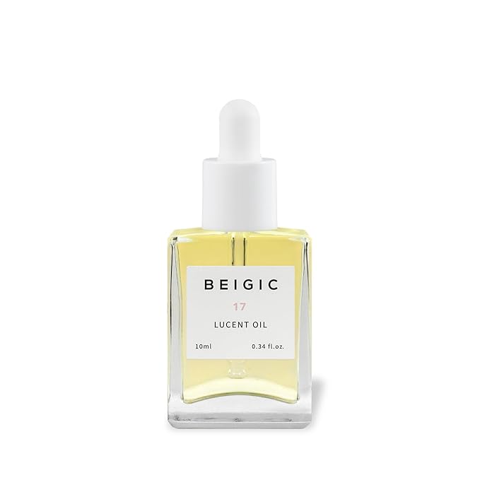 BEIGIC Lucent Oil - Vegan Face Oil Firming Hydrating Serum with Green Coffee Bean, Argan, Rosehip Oils & Squalane for Glowy Skin (0.33 Fl. Oz)