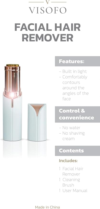 Flawless Facial Hair Removal for Women - Electric Razor Device, Small Dermaplaning Remover Tools Finishing Epilator Trimmer Face Dermaplane Shavers Beauty Gadgets Accessories by VISOFO (Coral)