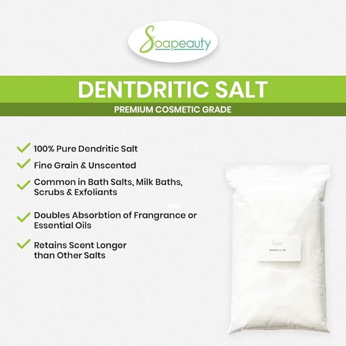 Soapeauty Dendritic Salt 2 lbs | Premium Fine Salt Grain Bath Scrub, Milk Bath, Exfoliant for Body Relaxation