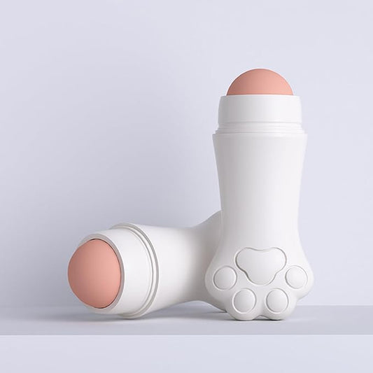 Face Roller Oily Skin Oil Absorbing Massage Tool, Natural Volcanic Stone Reusable Facial Skin Care Tool 2 Packs，Easy to Carry, Control The Oiliness of The face (White)