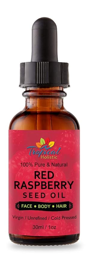 100% Pure Red Raspberry Seed Oil 1 oz, Premium Natural Oil for Face, Skin, Hair, Hands, Anti-Aging, Flavoring, Shaving, Pimples, Neck