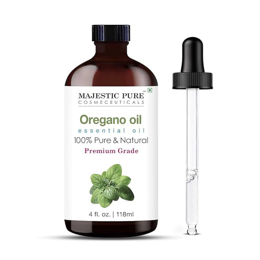 MAJESTIC PURE Oregano Essential Oil | 100% Pure and Natural Oregano Oil | Premium Grade Essential Oils for Hair Care, Home Diffusers, Skin, Aromatherapy, Massage and Humidifiers | 4 Fl Oz