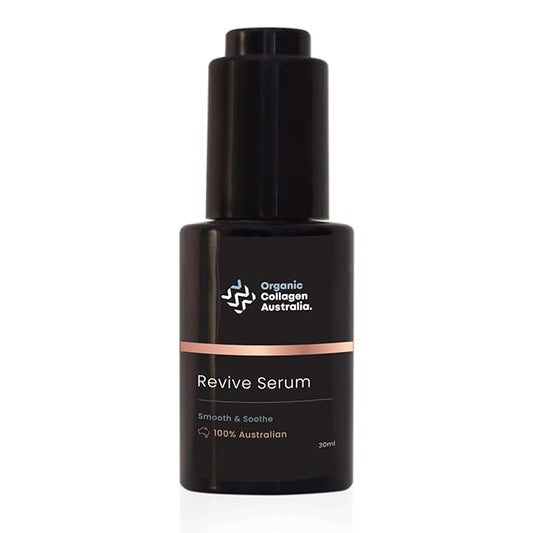 Organic Collagen Australia Revive Serum – Hydrating Face Serum with Hydrolyzed Collagen, Aloe Vera, Pine Bark Extract & Vitamin C – Smooths Fine Lines, Nourishes, & Softens Skin (1 oz)