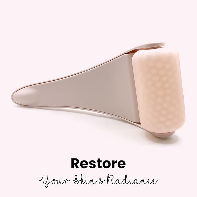 ROSELYNBOUTIQUE Ice Roller for Face Wrinkles Fine Lines Puffiness Stick Massager Facial Skin Care Tools Self Care Gifts for Men Women (Beige)