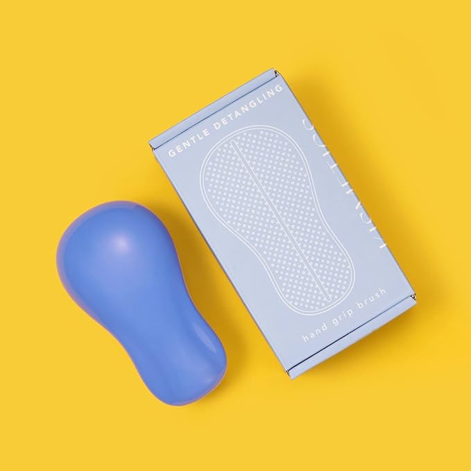 Hand Grip Brush, Gentle Detangling, Detangler Hair Brush for All Hair Types. For use on Wet or Dry Hair (Blue)