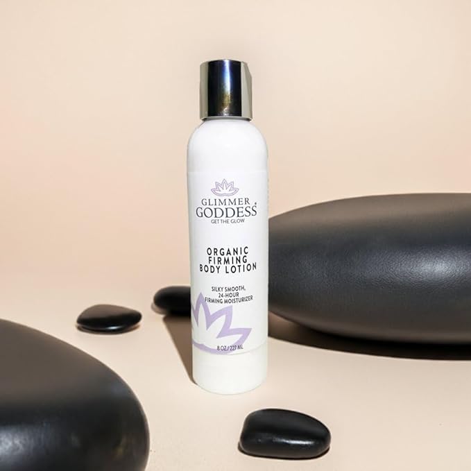 GLIMMER GODDESS Organic Skin Care 8 oz Firming Body Lotion for Hydrating Skin & Improving Elasticity