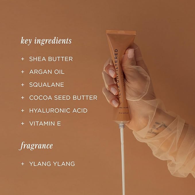 '+ Lux Unfiltered N°24 Reviving Hand Cream in Ylang Ylang - Best Hand Lotion to Repair Dry + Cracked Hands, Vegan + Cruelty Free Hand Moisturizer for Women + Men, Helps Minimize Signs of Aging