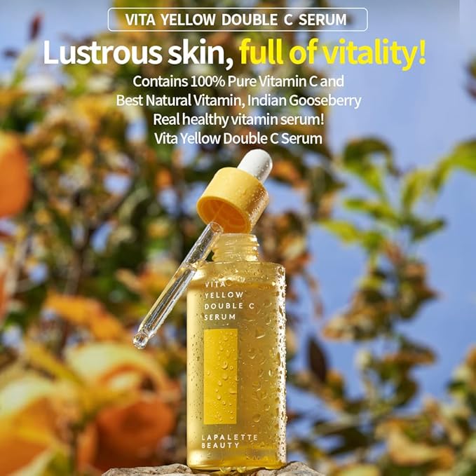 Beauty Vita Yellow Double C Serum. 1.18 Fl.oz | Nourishing & Skin Firming Effects | 9 Essential Vitamins | Korean Skincare