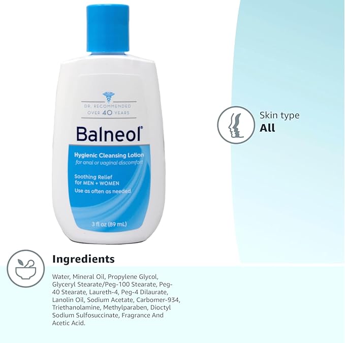 Balneol Hygienic Cleansing Lotion, 3.0 Oz - Buy Packs and Save (Pack of 4)