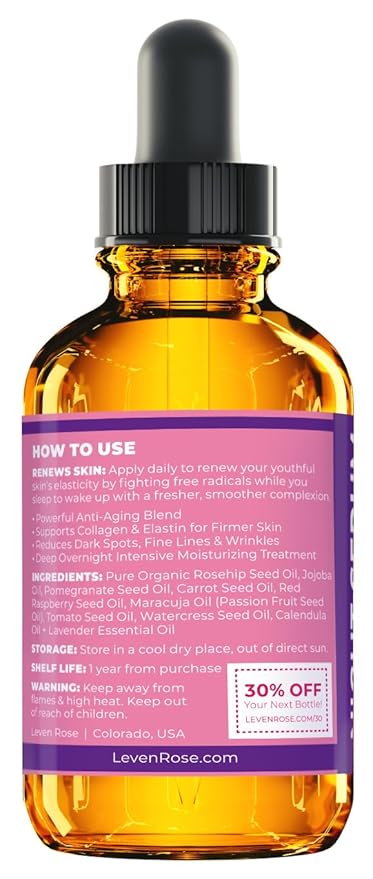 Leven Rose Winter Combat Bundle with Rosehip Oil 4oz, Rosehip Night Serum, and 24k Gold Rose Water