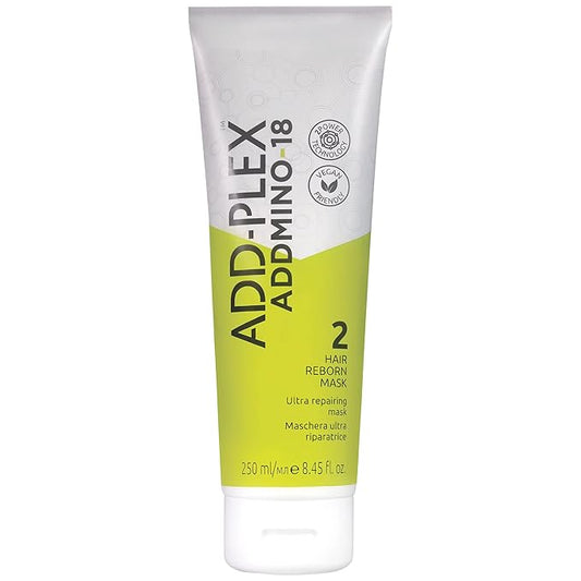 ADDMINO-18 Hair Mask - Reborn Hair Mask for Dry and Damaged Hair and Growth with 18 Amino Acids - Nourishing Hair Treatment - With Pear/Linseed Oil for Hair Care - 250ml/8.45 Fl Oz