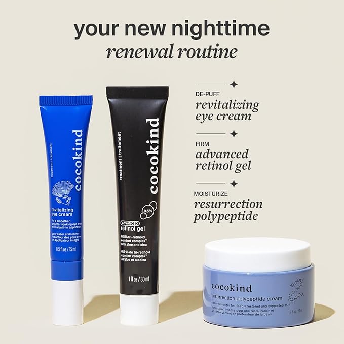 Cocokind Advanced Retinol Gel 0.5%, Improve the Appearance of Fine Lines and Uneven Texture without Irritation, Aloe and Cica to Prevent Dryness, 1 fl oz