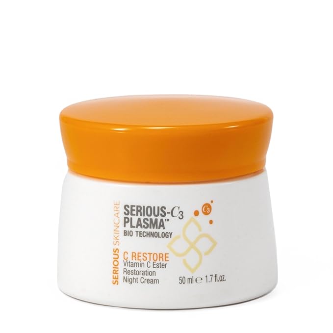 Serious Skincare - Serious-C3 Plasma Vitamin C Restore - Restoration Night Cream for Deep Hydration - Hydrolyzed Collagen - Hydrating Moisture for Face and Neck - 1.7 oz.