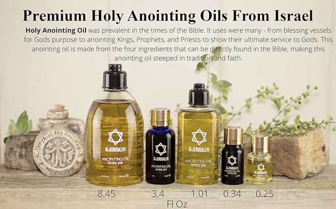Holy Anointing Oil from Israel, Holy Spiritual Oils Bottles from Jerusalem Blessed, Handmade with Natural Ingredients and Blessed for Wedding Ceremony, Religious Use, 1.01 Fl Oz