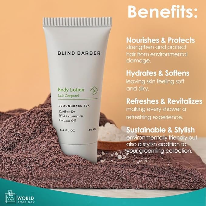 Blind Barber Body Lotion - Case of 300 - Lotion Tube with Flip top Cap - Body Lotion For Women and Men Set