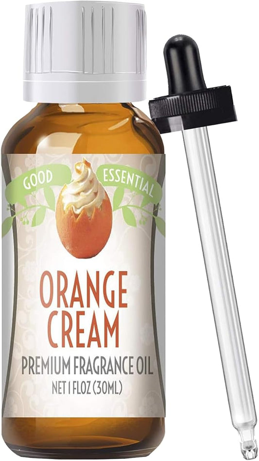 Good Essential Orange Cream Fragrance Oil (1 fl oz/30ml) for Diffusers, Candles, Soaps, Lotions, Perfume Scented Oil for Soap Making