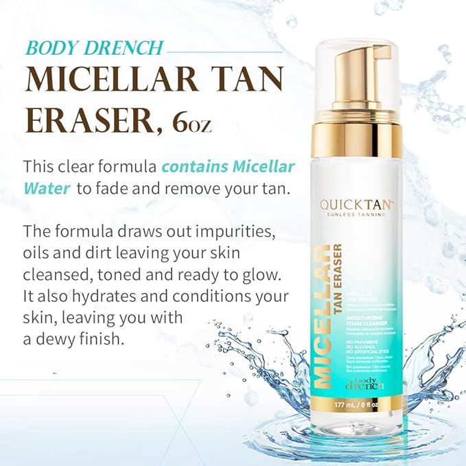Body Drench Micellar, Skin Nourishing, Tan Eraser, 6 oz
