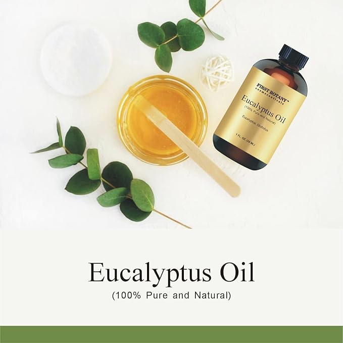 First Botany, 100% Pure Eucalyptus Oil - Premium Eucalyptus Essential Oil for Aromatherapy, Massage, Topical & Household Uses - 1 fl oz (Eucalyptus)