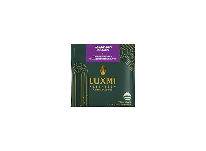 Luxmi Estates Valerian Dream Night Time Herbal 90 Teabags (15 x 6) | with Chamomile, Lavender & Valerian Root | USDA Organic, Non-GMO, Caffeine Free | Individually packed