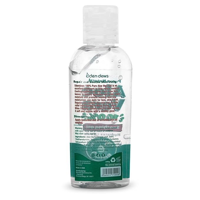 Aloe Vera Gel - 100% Pure & Natural, Hydrating, Moisturizing, Radiant Skin, Softening, Soothing, 2 oz (Pack of 3)