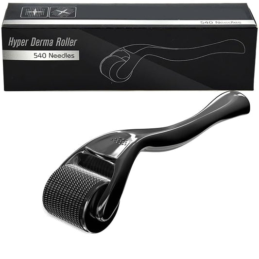 Derma Roller Beard Roller Microneedling Micro Needles Skin Face Roller 540 Stainless Steel for Hair Beard Facial Skin Face 540 Home Use with Storage Case