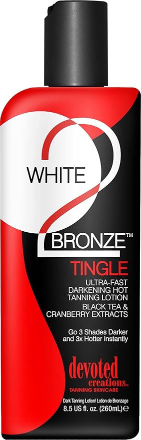 Devoted Creations White 2 Bronze, Tingle, Ultra Fast, Darkening Lotion 8.5 oz.