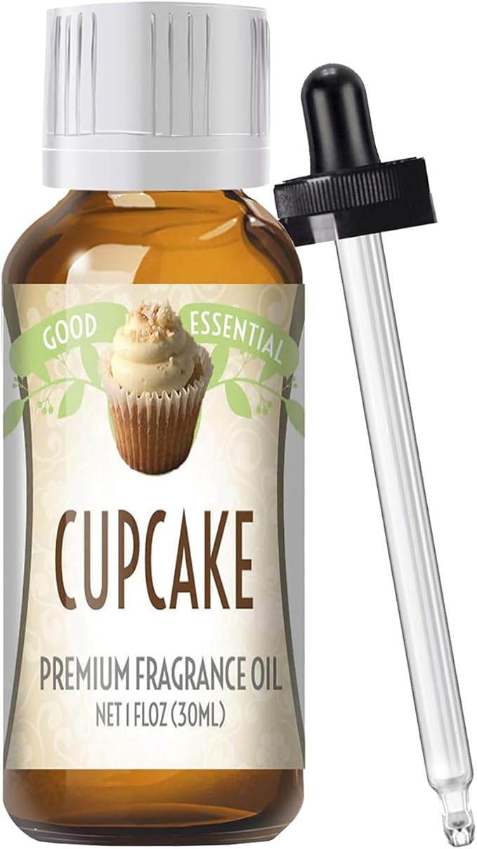 Good Essential Professional Cupcake Fragrance Oil 30ml (1 fl oz) for Diffuser, Candles, Soaps, Lotions, Perfumes - Scented Oil for Candle & Soap Making