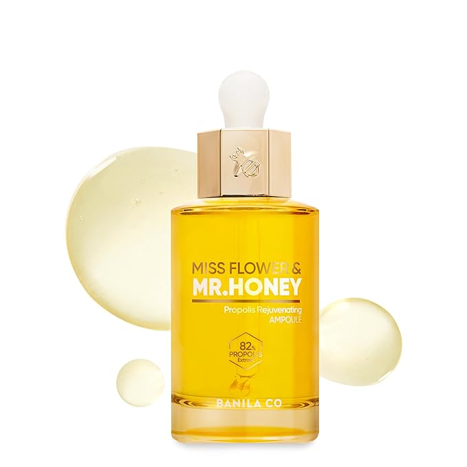 BANILA CO Miss Flower & Mr Honey Propolis Rejuvenating Ampoule | Nourishing Serum with Propolis Extract & Royal Jelly | Hydrating Korean Skincare Essence for Youthful Radiance (50ml / 1.01 fl oz)