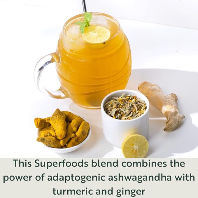 Luxmi Estates - Astounding Ashwagandha - Organic Ashwagandha Tea - 25 Tea Bags | With Ashwagandha, Turmeric, Ginger, Lemongrass & More | Perfect Stress Relief Tea