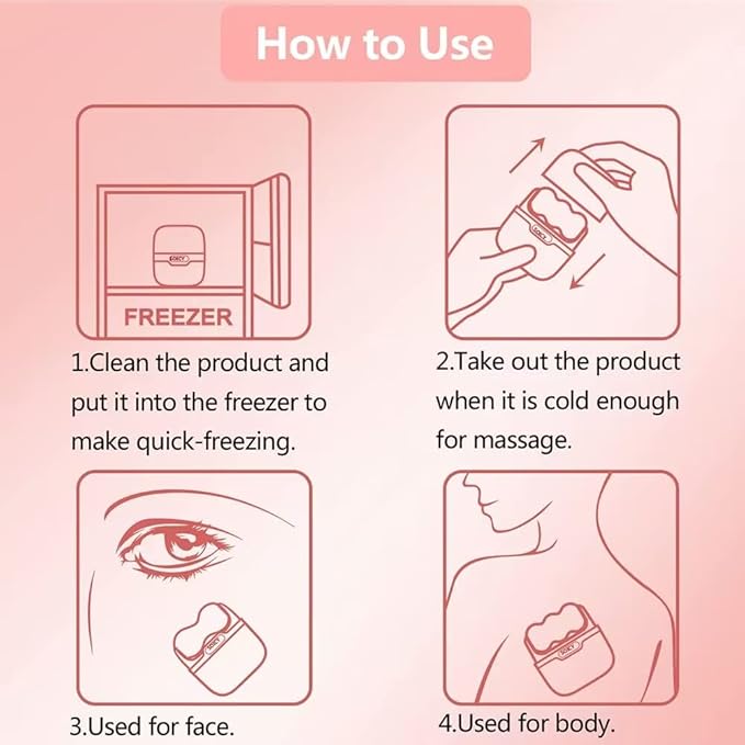 OPENDGO Ice Roller for Face Eyes Body,Cold Facial Ice Roller Massager for Eye Puffiness, Migraine, Pain Relief, Minor Injury, Facial Skin Care Products,2 in 1 Ice Face Roller Cold Therapy Tools
