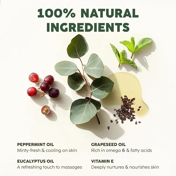 Kukka Soothe Massage Oil for Therapy - 6.76 Fl Oz - 100% Pure Natural - Eucalyptus, Peppermint & Vitamin E - Sore Muscle for Body Muscle Relaxing Calming, Soothing Massage Oil