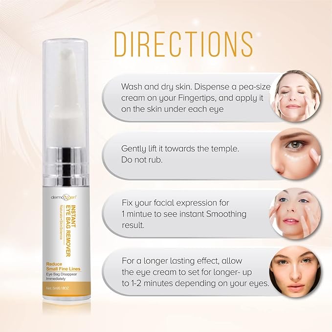 Instant Eyebag Remover Anti Aging Reduce Dark Circles, Puffiness, Under Eye Bags, Wrinkles & Fine Lines For Men & Women