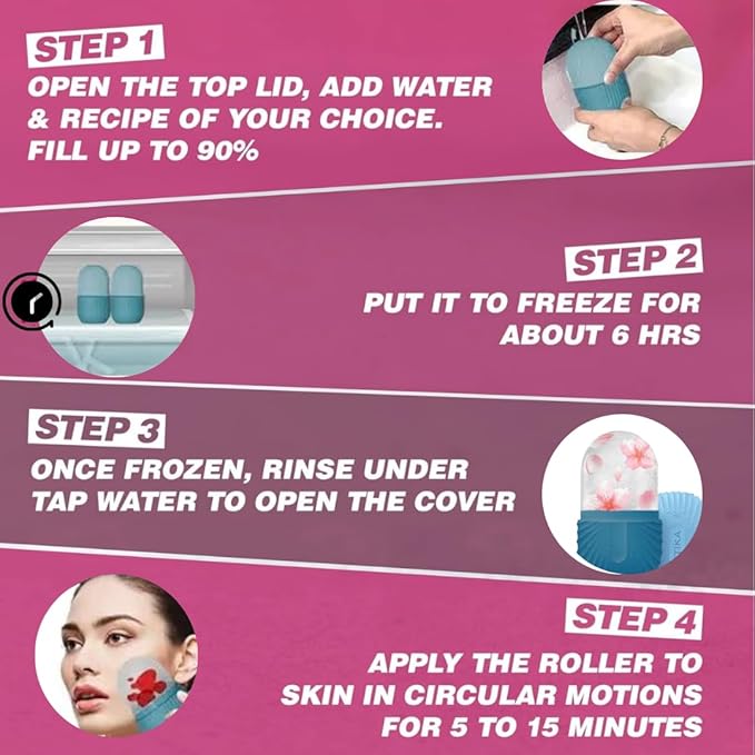 Ice Roller for Face and Eye Glow Naturally and Skincare, Ice Face Roller, Ice Facial Cube, Gua Sha Face Massage, Ice Roller Face for Beauty and Skin Care Gift for Men & Women Face Ice Roller (Blue)