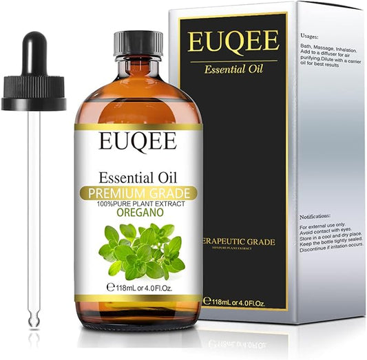Oregano Essential Oil 4oz / 118ML Large Capacity Oregano Oil Pure Aromatherapy Essential Oils with Glass Dropper for Candle Soap Making, Diffusers