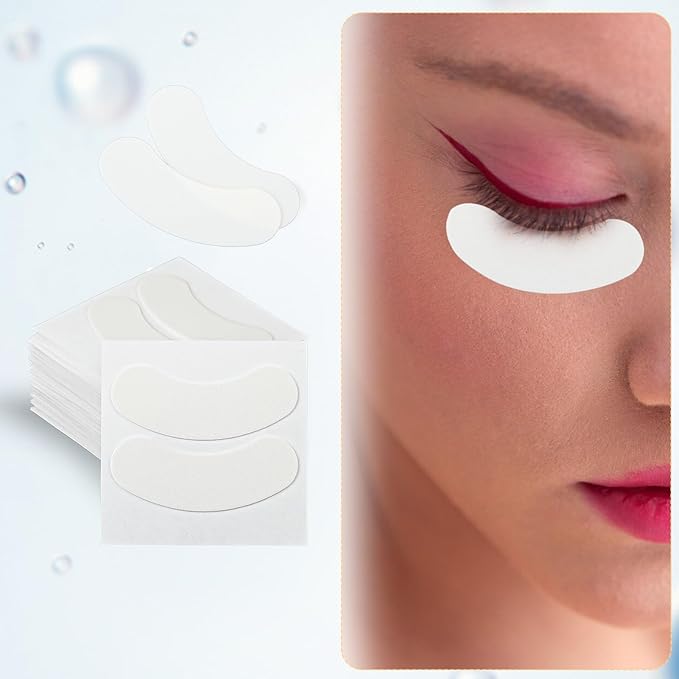 100 Pcs Natural Anti-sensitive Foam Eye Patches Under Eye Pads Eyelash Extensions Supplies Kit Beauty Tools No Tape Needed Well Stick No Lint Microfoam Lash Pads Fit Most Eye Shape
