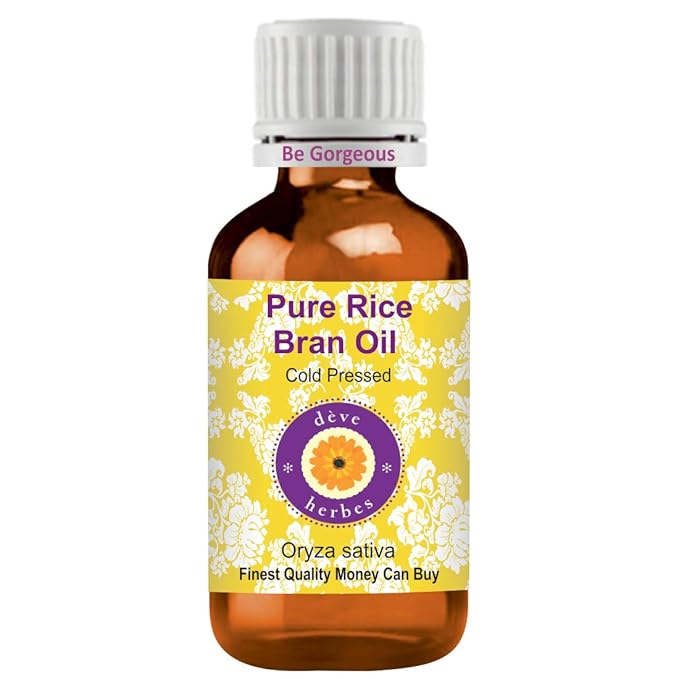 dève herbes Pure Rice Bran Oil (Oryza Sativa) Cold Pressed 30ml (1 oz)