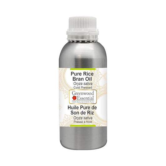 Pure Rice Bran Oil (Oryza Sativa) Cold Pressed 300ml (10 oz)
