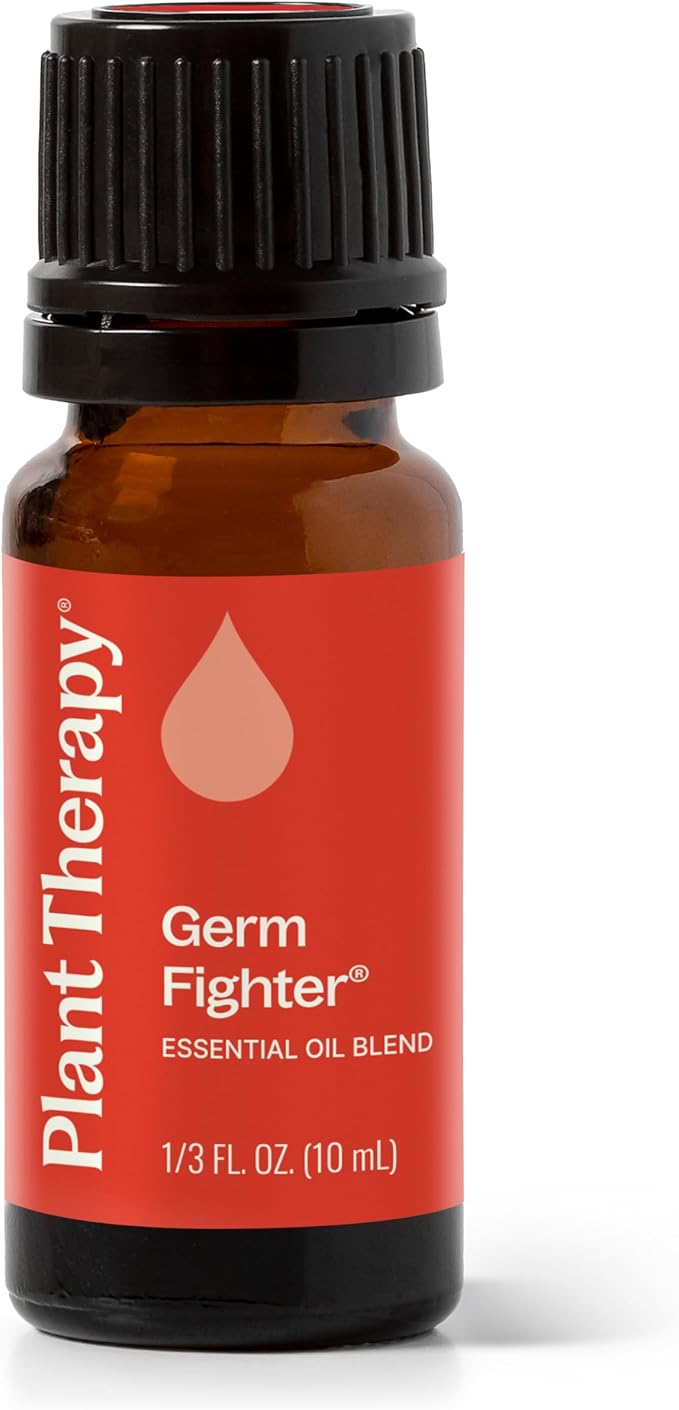Plant Therapy Germ Fighter Essential Oil Blend Pure, Natural Aromatherapy, for Diffusion & Topical Use, DIY Multi-Surface Cleaner, Hand Cleanser, Home or Office Use, Therapeutic Grade 10 mL (1/3 oz)