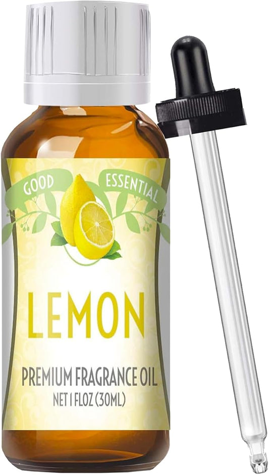 Good Essential Professional Lemon Fragrance Oil, 30ml for Diffusers, Candles, Soap, Lotion, Perfume (1 fl oz) - Lemon Scented Oil for Candle or Soap Making