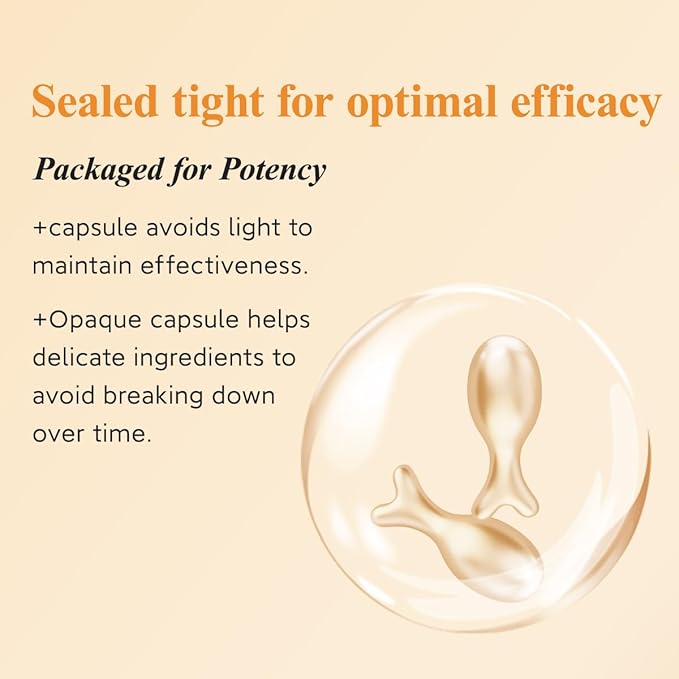 HKH Vitamin C Super Serum for Face - Anti Aging Vitamin E Facial Serum Capsules with Niacinamide, Vit C Serum Oil for Women, Even Skin Tone, Reduce Wrinkles, Moisturise, Travel Friendly (38 Capsules)