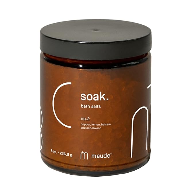 Maude Soak No. 2 - Nourishing Bath Salts - Self Care Gifts for Women + Men - Magnesium Soak with Dead Sea Salt + Potassium Chloride to Soften Skin - Vegan-Friendly + Paraben-Free (8 oz)